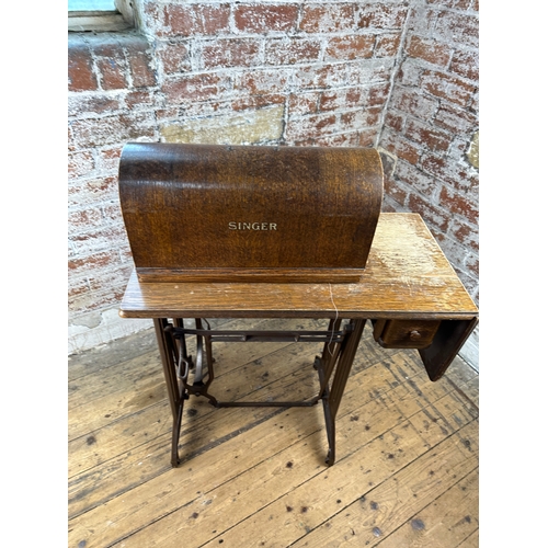 594 - Electric Singer Sewing Machine & Table