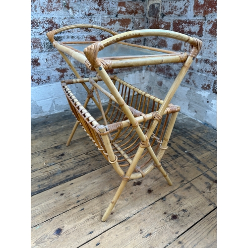 574 - Mid-Century Glazed Bamboo Magazine Rack