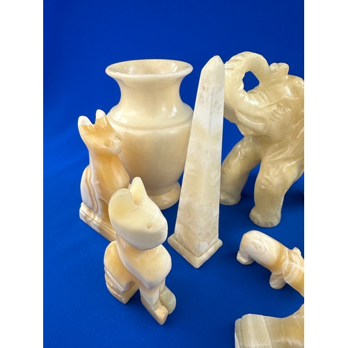 261 - Group of Carved Onyx & Alabaster Items.