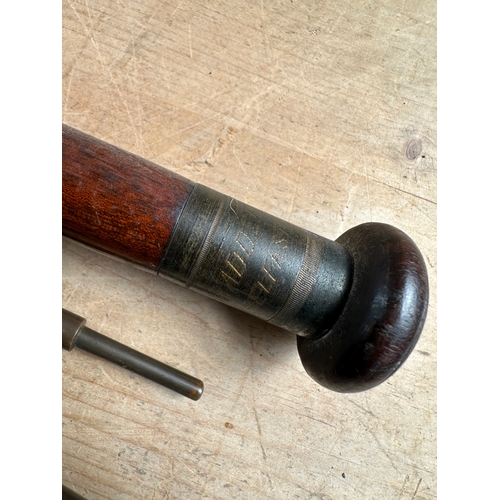 256 - Antique Woden Salmon Fishing Rod by Braddell & Sons Belfast