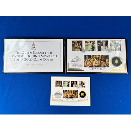 53 - The Queen Elizabeth II Longest Reigning Monarch Solid 9ct Gold Coin Cover