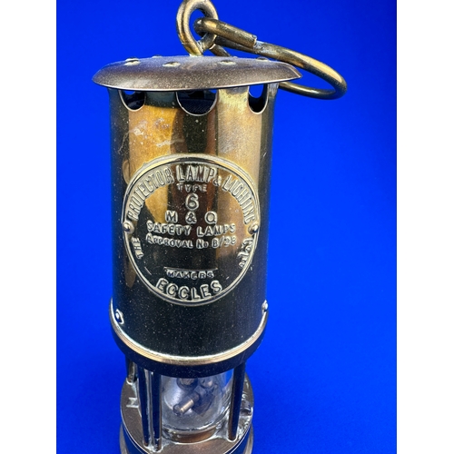 278 - Eccles Type 6 M&Q Protector Lamp - Brass Miners Lamp