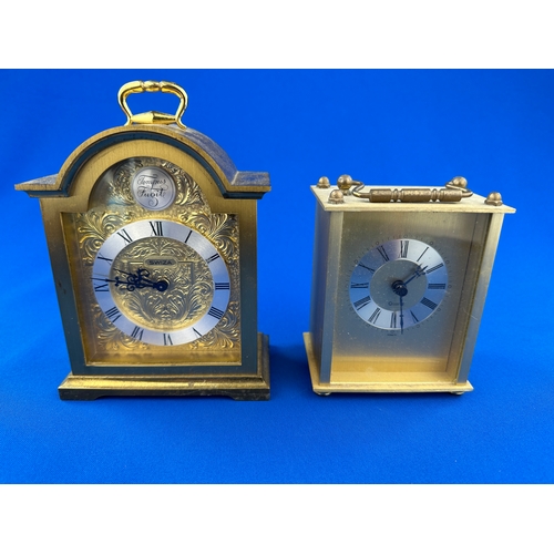 60 - Vintage Swiza Tempus Fugit Alarm Clock & German Quartz Carriage Clock