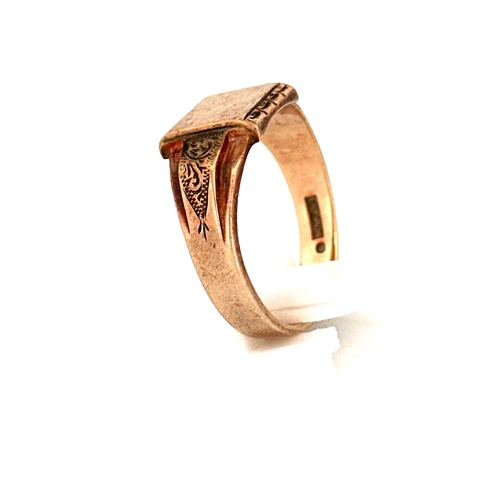 41 - 9ct Gold Gents Ring, Full Hallmarks Size V 5.73g