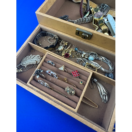 293 - Box of Vintage Jewellery & Watches