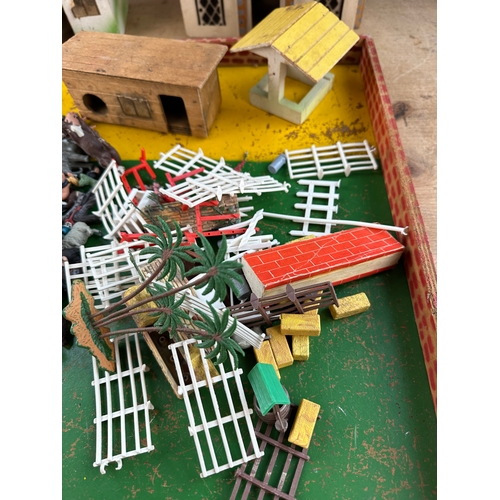 85 - Britains Farm Animals, Figures & Wooden Farm Play Set