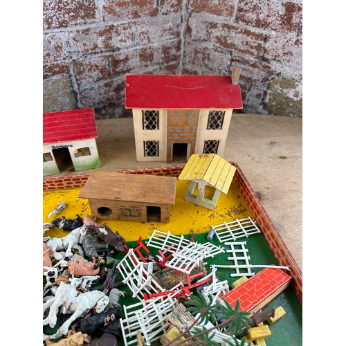 85 - Britains Farm Animals, Figures & Wooden Farm Play Set