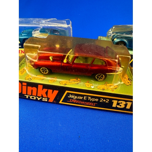 110 - Trio of Dinky Toys Diecast Cars, one as found & one incorrect box.