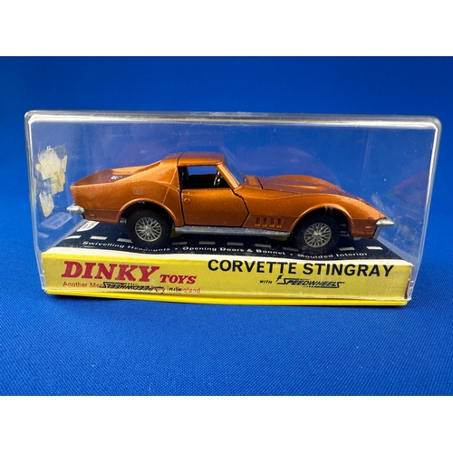 111 - Dinky Toys Diecast Corvette Stingray 221 with Factory Printing Error