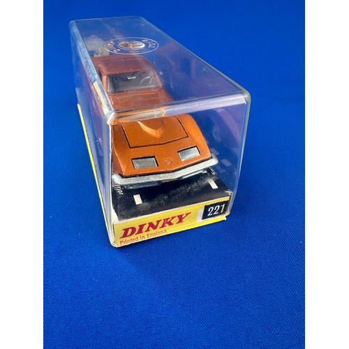 111 - Dinky Toys Diecast Corvette Stingray 221 with Factory Printing Error