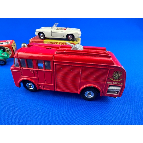 116 - Group of Three Dinky Toys Diecast  Vehicles including battery operated Fire Engine