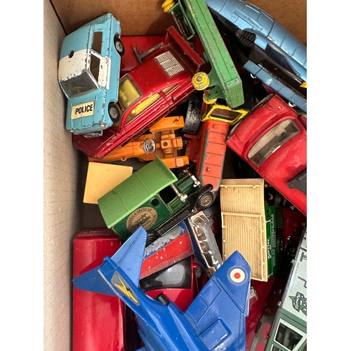 128 - Box of Play Worn Diecast & Tin Plate Cars & Vehicles