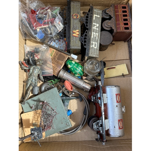 88 - Two Boxes of Vintage Toys, Trains & Accessories etc.