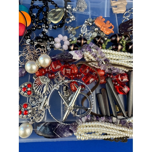 295 - Tray of Costume Jewellery including Silver Pendant & Chain