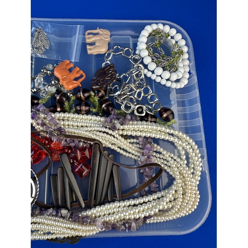 295 - Tray of Costume Jewellery including Silver Pendant & Chain