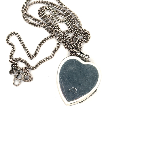 11 - Engraved Silver Heart Locket