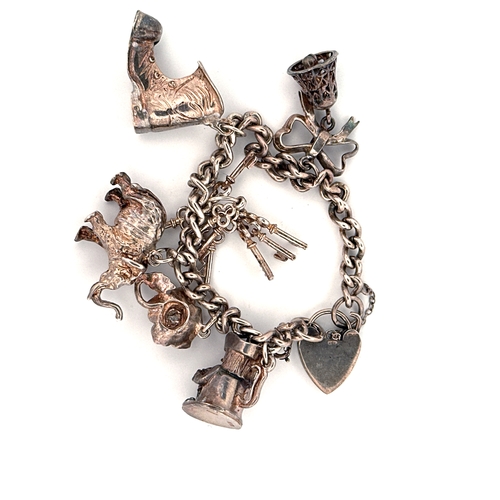 12 - Silver Charm Bracelet 45g