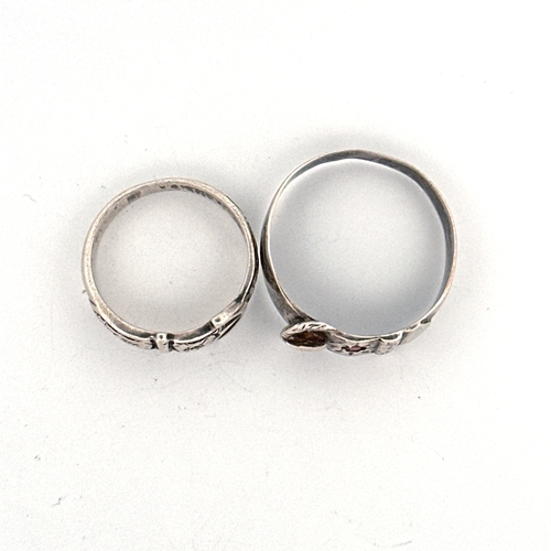 13 - Two Silver Buckle Rings with Full Hallmarks