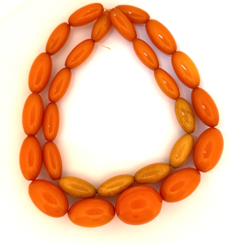20 - Early Plastic, Bakelite style Egg Yolk Amber Beads 85.5g