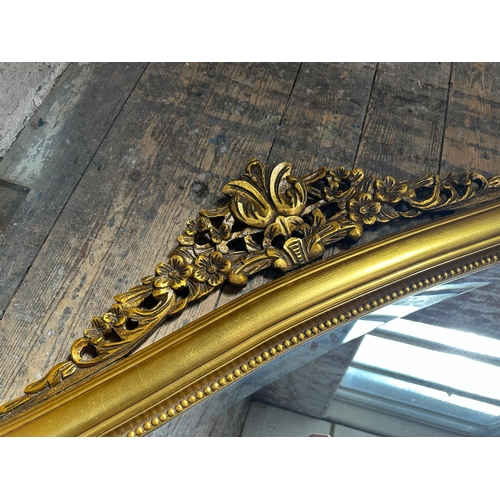 Large Bevelled Glass Decorative Over-mantle Gilt Framed Mirror - 1.2m x 1m