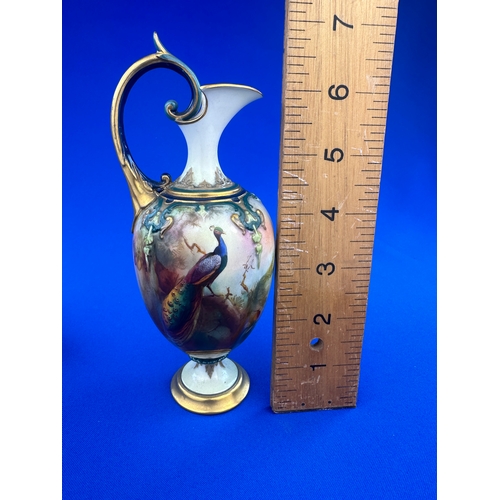 Hand Painted Royal Worcester Miniature Pedestal Ewer H271