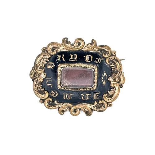 31 - Victorian Enamel Mourning Brooch