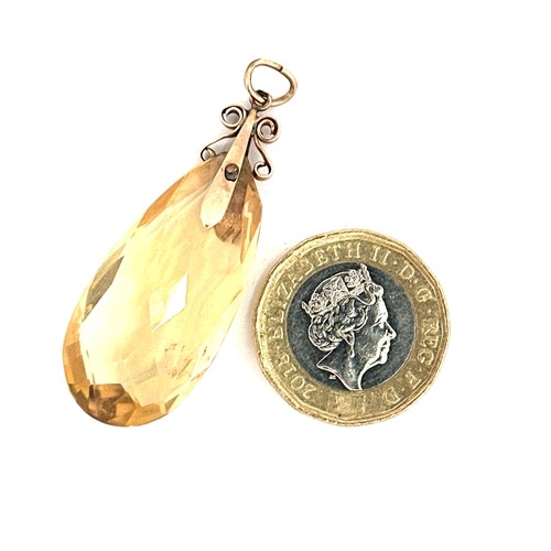 60 - Large Citrine Pendant with 9ct Gold Bale