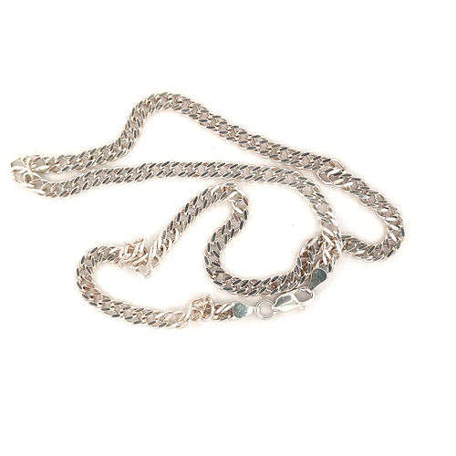 7 - 925 Silver Double Curb Link Chain Necklace 20