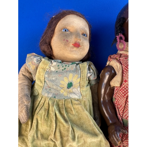 55 - Two Vintage Dolls with a puppet