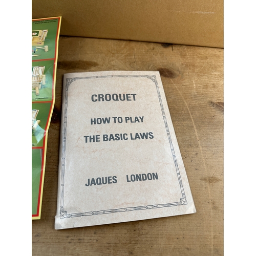 128 - As New Vintage Jaques of London Croquet Set