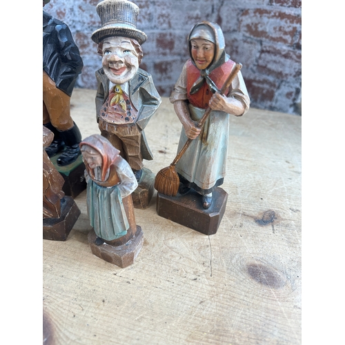 227 - Group of Vintage Carved Wooden Figures