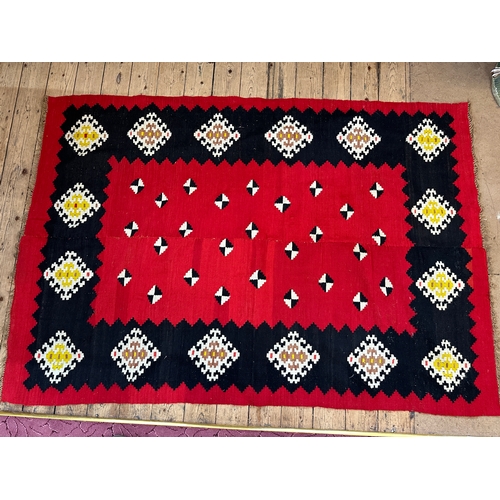 260 - Hand Woven Turkish Kilim style Rug 193cm x 130cm