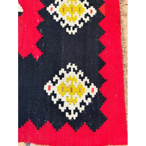 260 - Hand Woven Turkish Kilim style Rug 193cm x 130cm