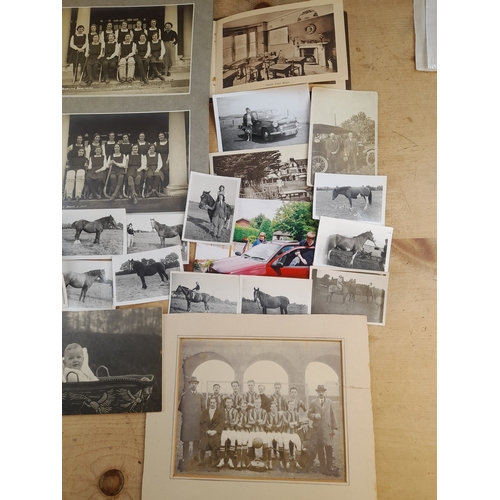 160 - Quantity of Antique and Vintage Photographs including Transport, Equestrian and Wedding Subjects