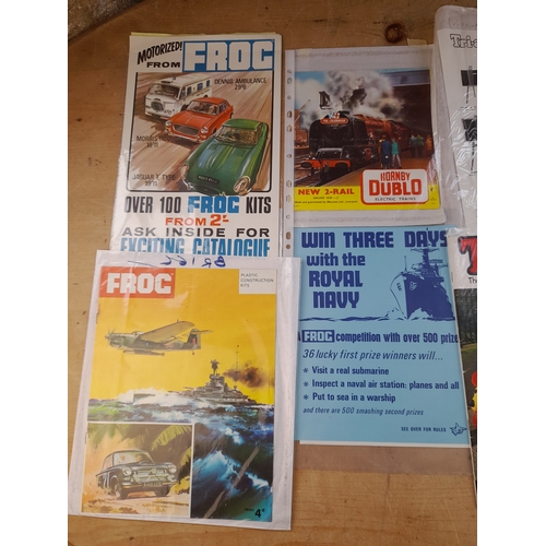 113 - Group of Toy and Model Catalogues, Flyers and Instructions including Tri-ang Minic, Hornby Dublo and... 