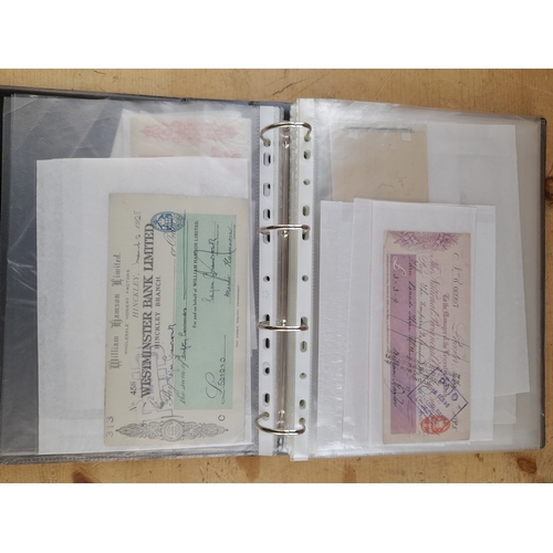 151 - Folder of Antique and Vintage Cheques from 1820s to 1960s