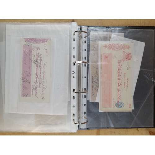 151 - Folder of Antique and Vintage Cheques from 1820s to 1960s