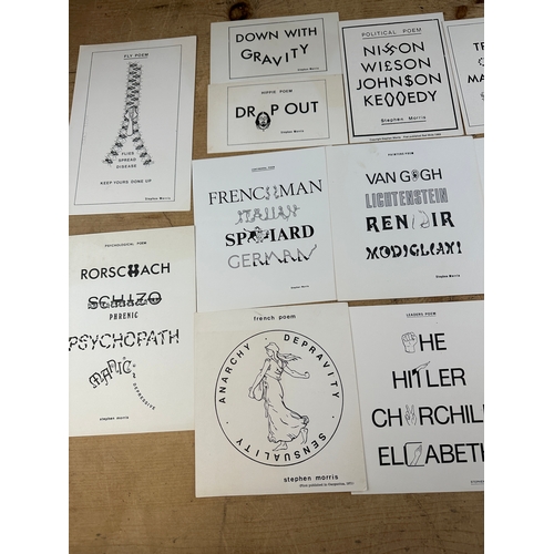 154 - Set of Stephen Morris Poetry Postcards c1970