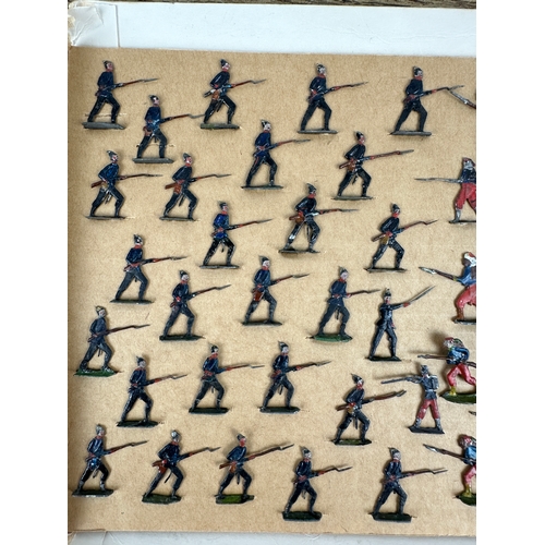 120 - Vintage Flats, Flat Tin Soldiers, Franco Prussian War French Marines, Prussians, French Zouaves