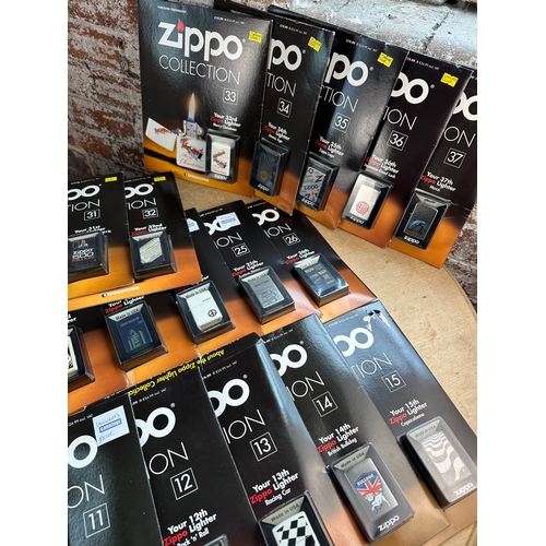 37 Deagostini Zippo Collection Magazines including 37 Zippo Lighters