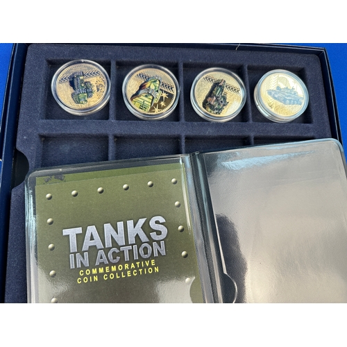 166 - Group of Collectable Gold Plated Coins including Tanks, London & Presidential Dollars.