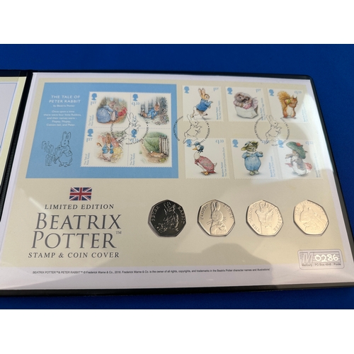 169 - Beatrix Potter Limited Edition Stamp & Uncirculated 50p Coin Cover