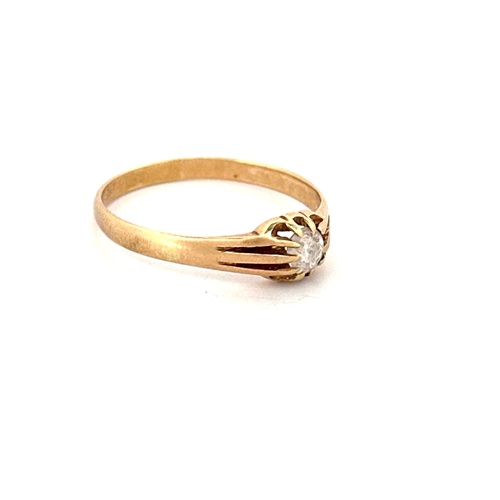 97 - 18ct Gold Old Mine Cut Diamond Ring 3.39g size Y