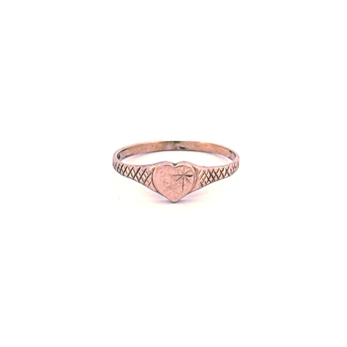 51 - 9ct Gold Heart Signet Ring size O .94g