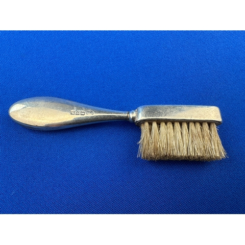 59 - Engraved Silver Moustache Brush Chester 1918
