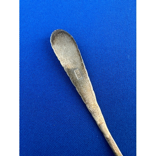 40 - Antique Japanese Silver Spoon with Floral Decoration. Stamped Marks