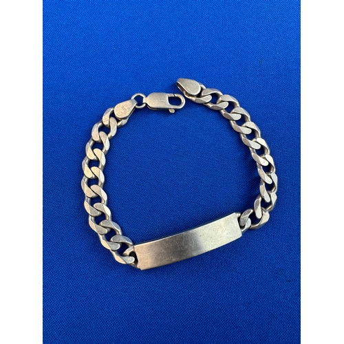 46 - 925 Silver Curb Link Identity Bracelet 8
