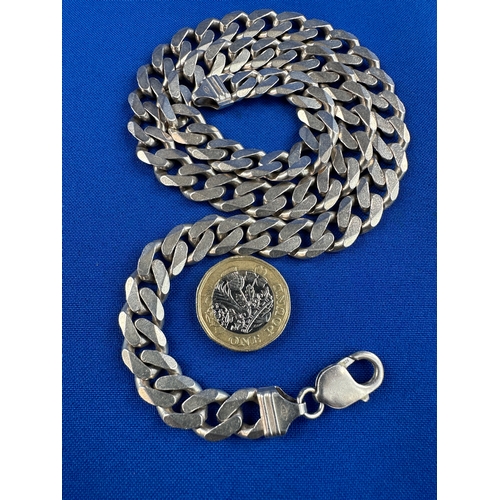 87 - 925 Silver Curb Link Necklace 22