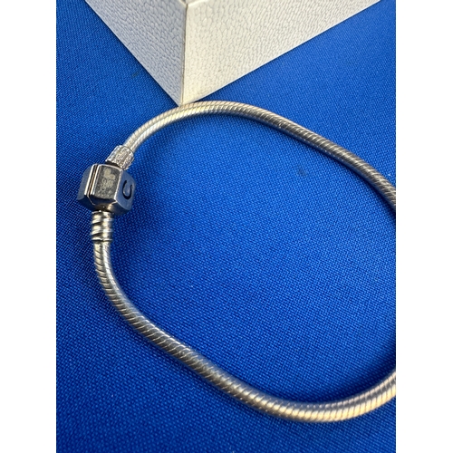 90 - Pandora Bracelet with box & 925 Silver Cham Charm Bracelet (no charms)