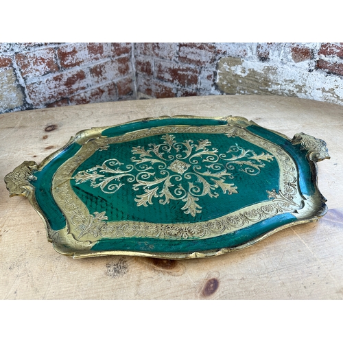 Vintage Italian Florentine Painted Wooden Tray